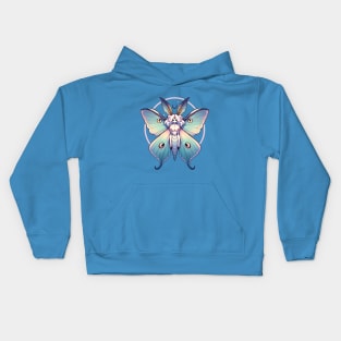 Luna Moth Fantasy Creature Witchy Design Kids Hoodie